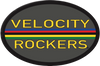 Logo: gray with black border yellow letters of company name, world champion stripes horizontal center.